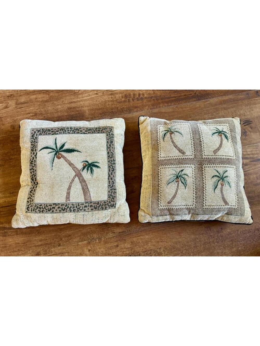 Set of 2 Decorative Palm Tree Throw Pillows